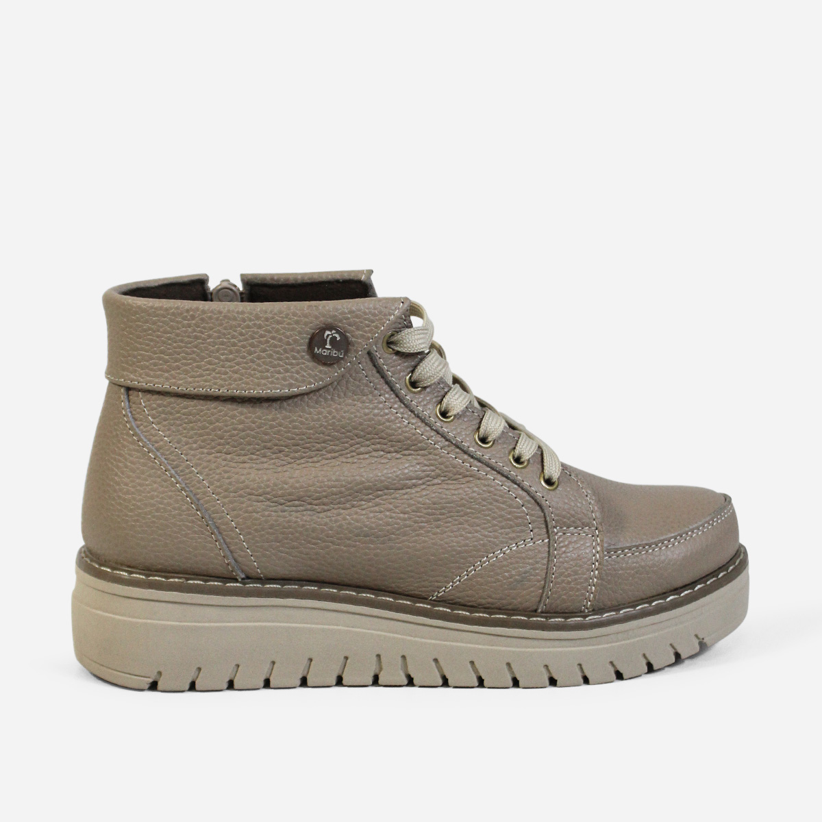 BOTINES MUJER MARIBU CUERO OLIVA 512 - 1
