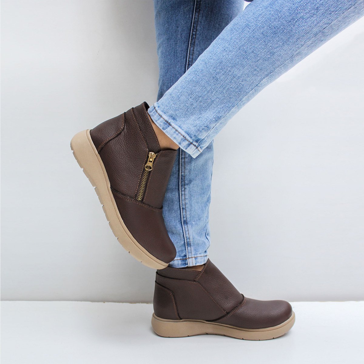 BOTINES MUJER MARIBU CUERO MARRÓN 836 - 6