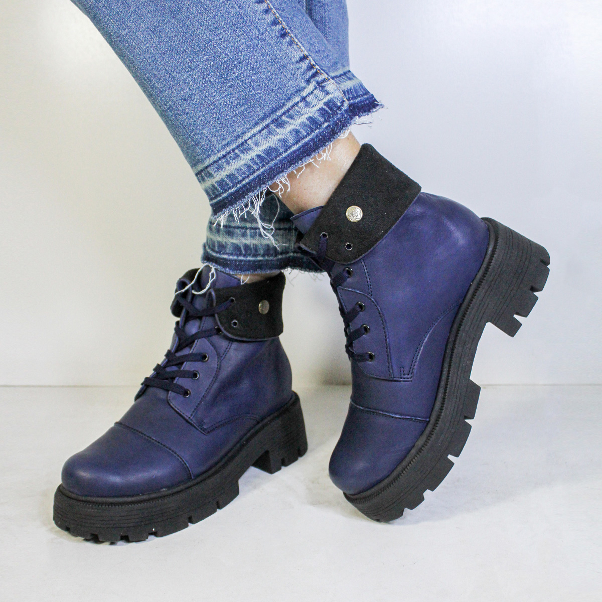 BOTINES MUJER MARIBU CUERO AZUL 854 - 6