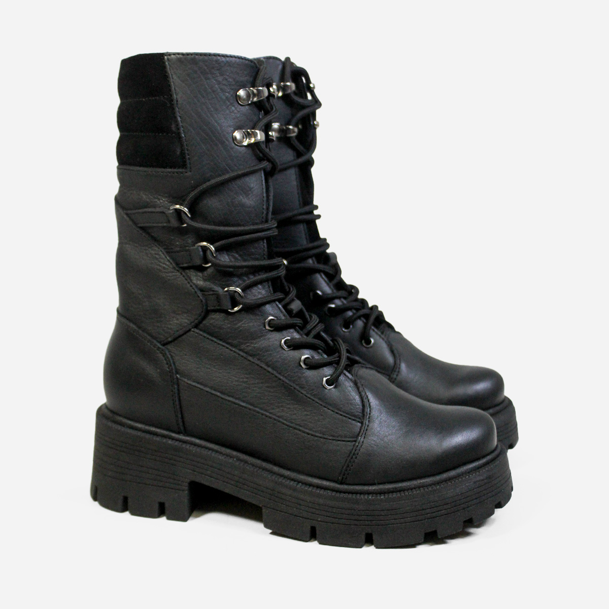 BOTAS MUJER MARIBU CUERO NEGRO 1111 - 2
