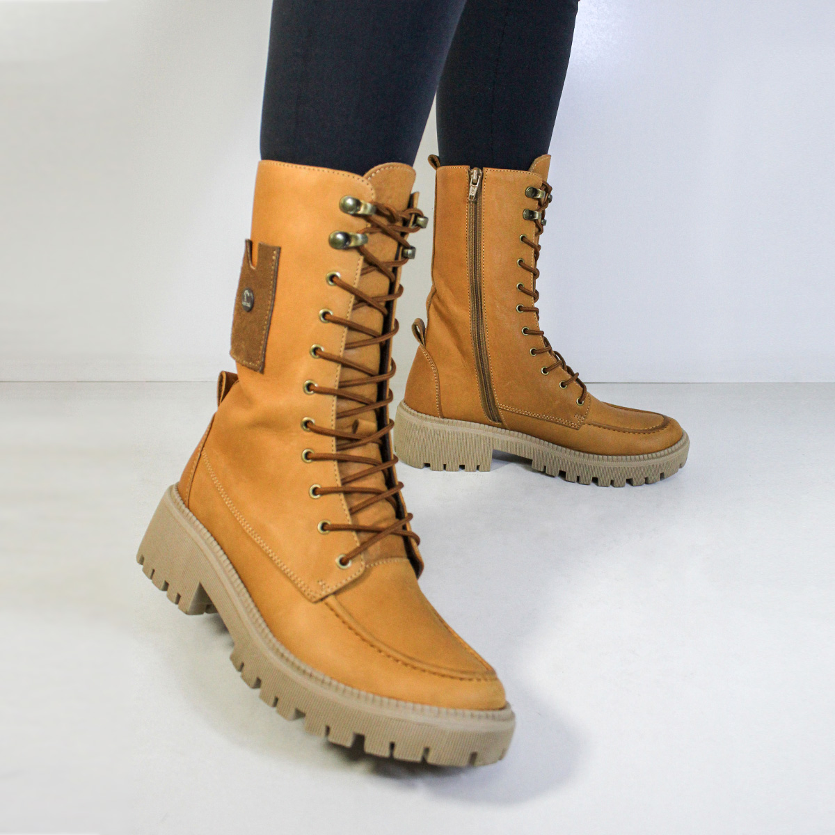 BOTAS MUJER MARIBU CUERO MIEL 1109 - 6