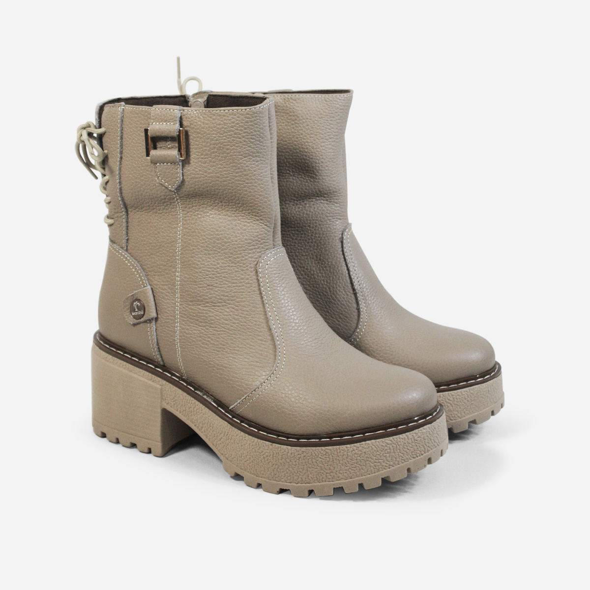 BOTAS MUJER MARIBU CUERO OLIVA 1115 - 2