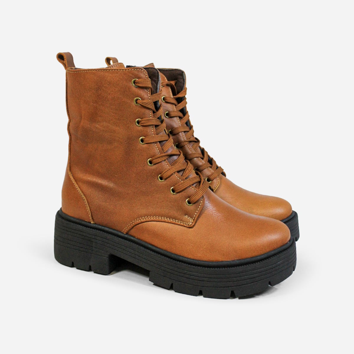 BOTINES MUJER MARIBU CUERO CARAMELO 864 - 2
