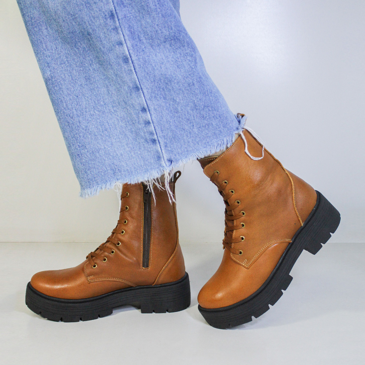 BOTINES MUJER MARIBU CUERO CARAMELO 864 - 6