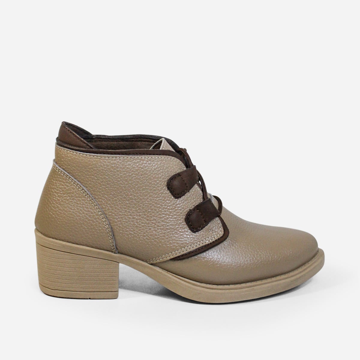 BOTINES MUJER MARIBU CUERO OLIVA 806 - 1