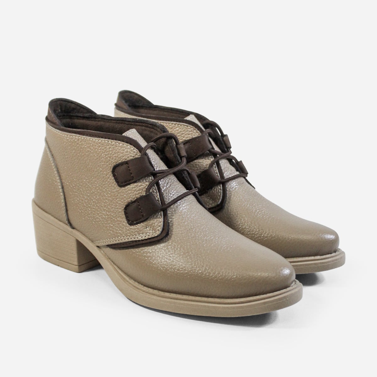 BOTINES MUJER MARIBU CUERO OLIVA 806 - 2