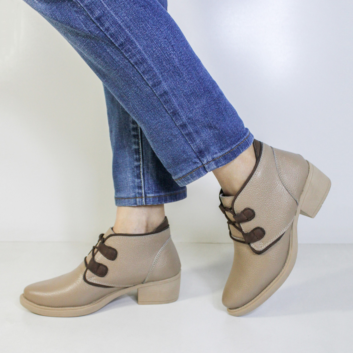 BOTINES MUJER MARIBU CUERO OLIVA 806 - 6