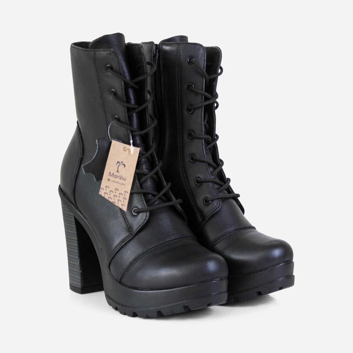 BOTAS MUJER MARIBU CUERO NEGRO 1060 - 2