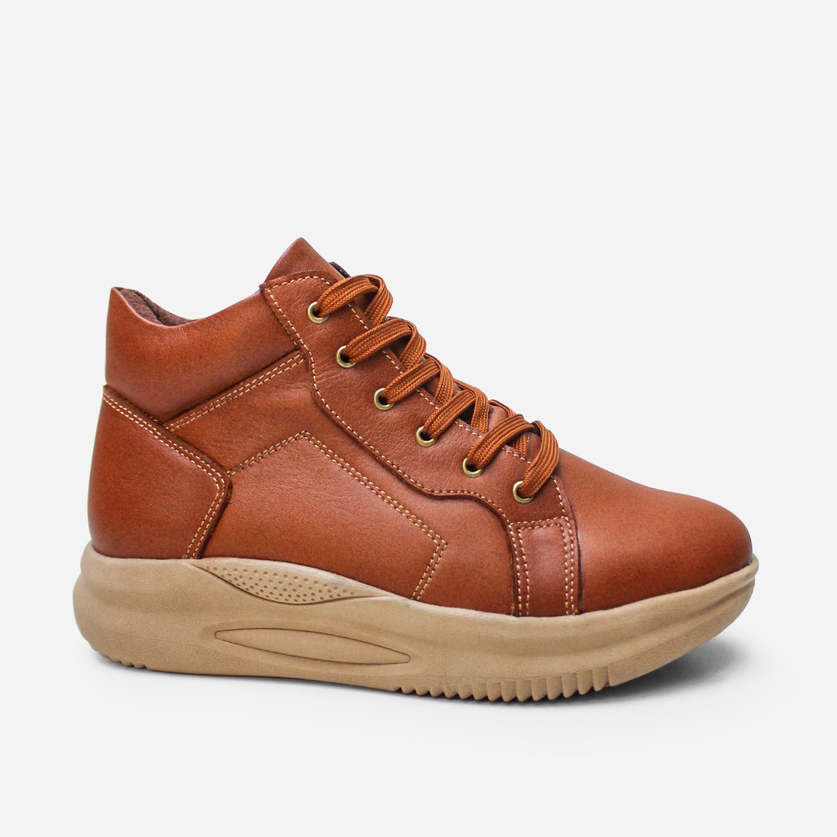 BOTINES MUJER MARIBU CUERO CARAMELO 829 - 1
