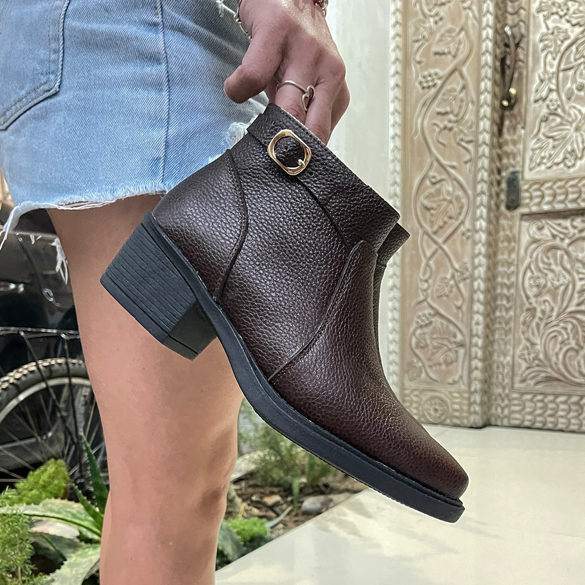 BOTINES MUJER MARIBU CUERO MARRÓN 1083 - 6