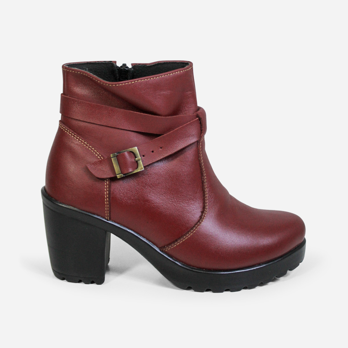 BOTINES MUJER MARIBU CUERO VINO 713 - 1