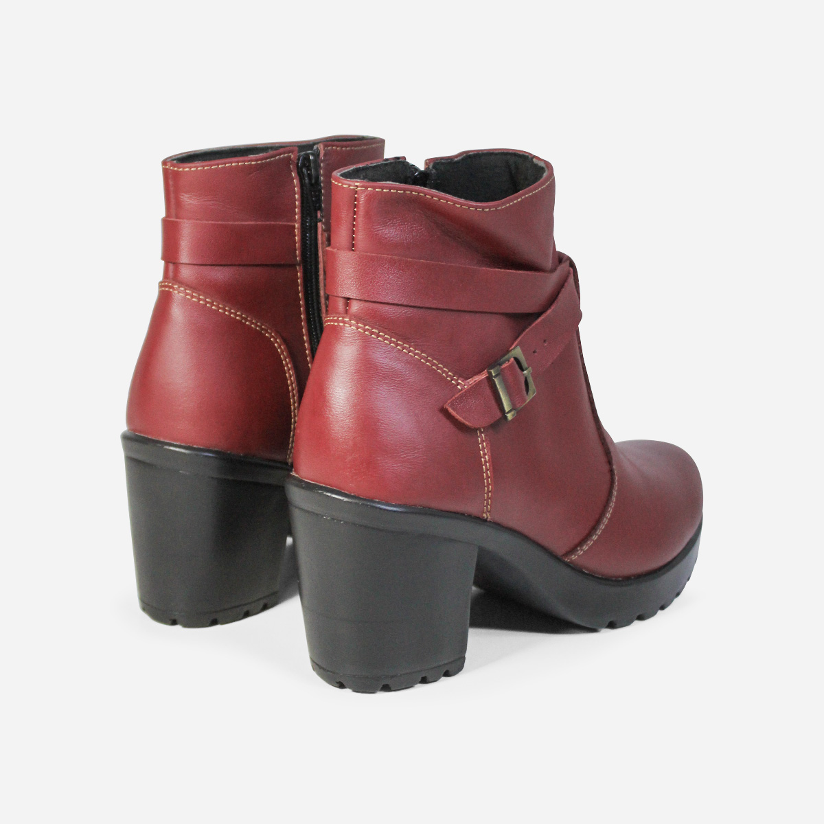 BOTINES MUJER MARIBU CUERO VINO 713 - 3