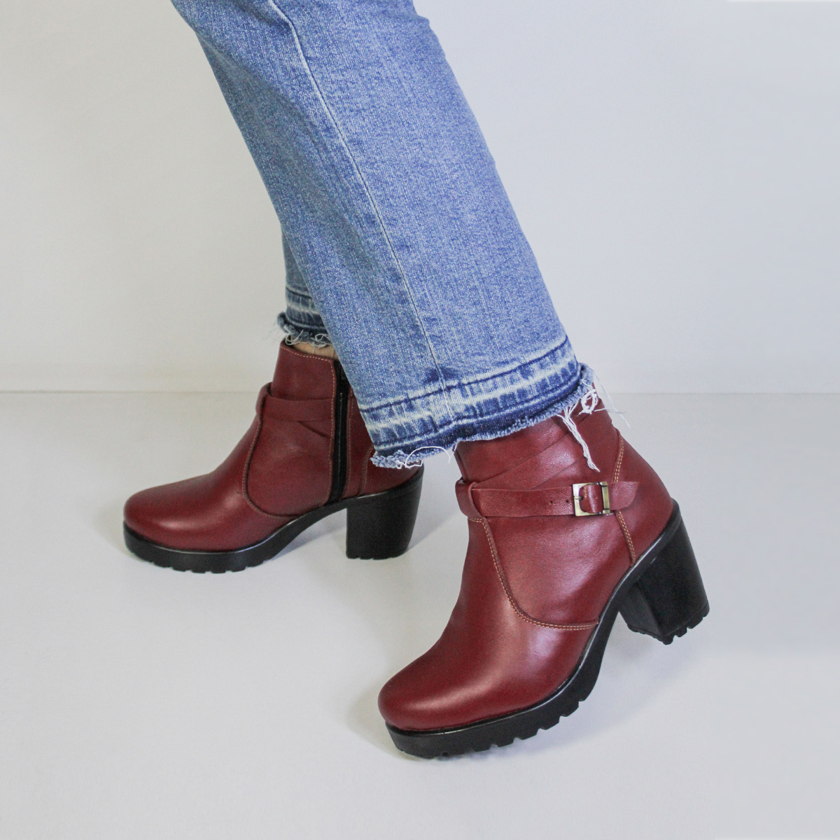 BOTINES MUJER MARIBU CUERO VINO 713 - 6