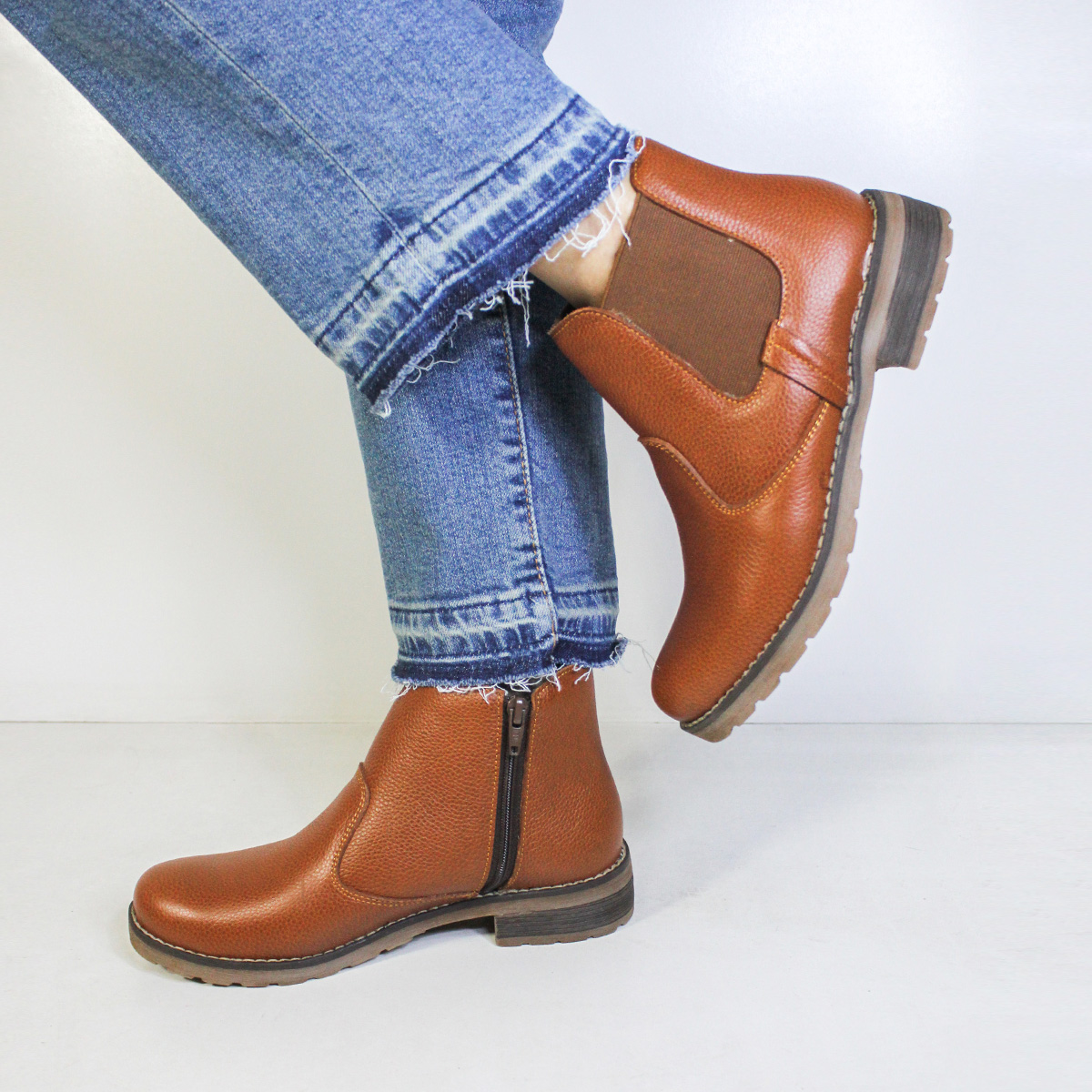 BOTINES MUJER MARIBU CUERO CARAMELO 732 - 6