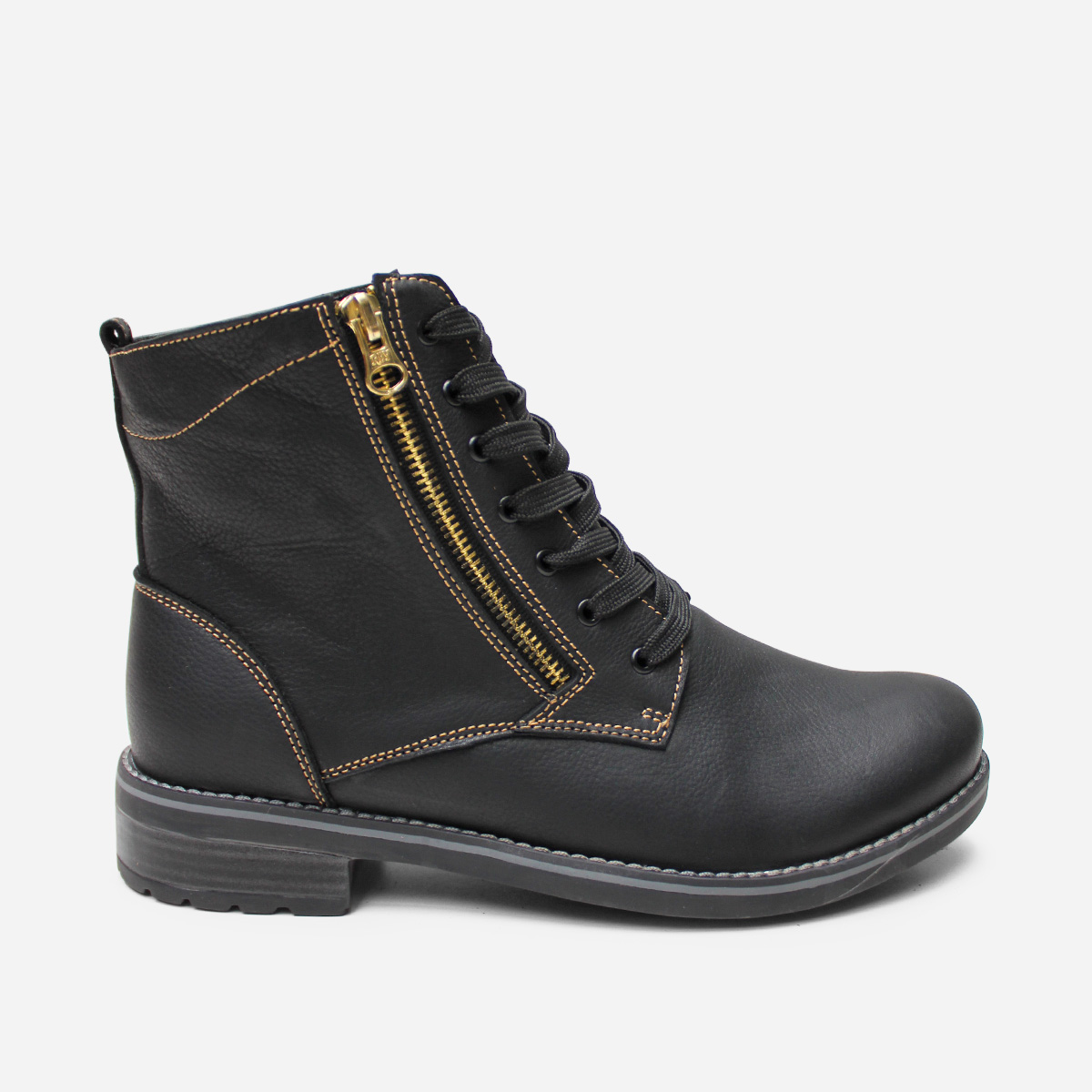 BOTINES MUJER MARIBU CUERO NEGRO 815 - 1