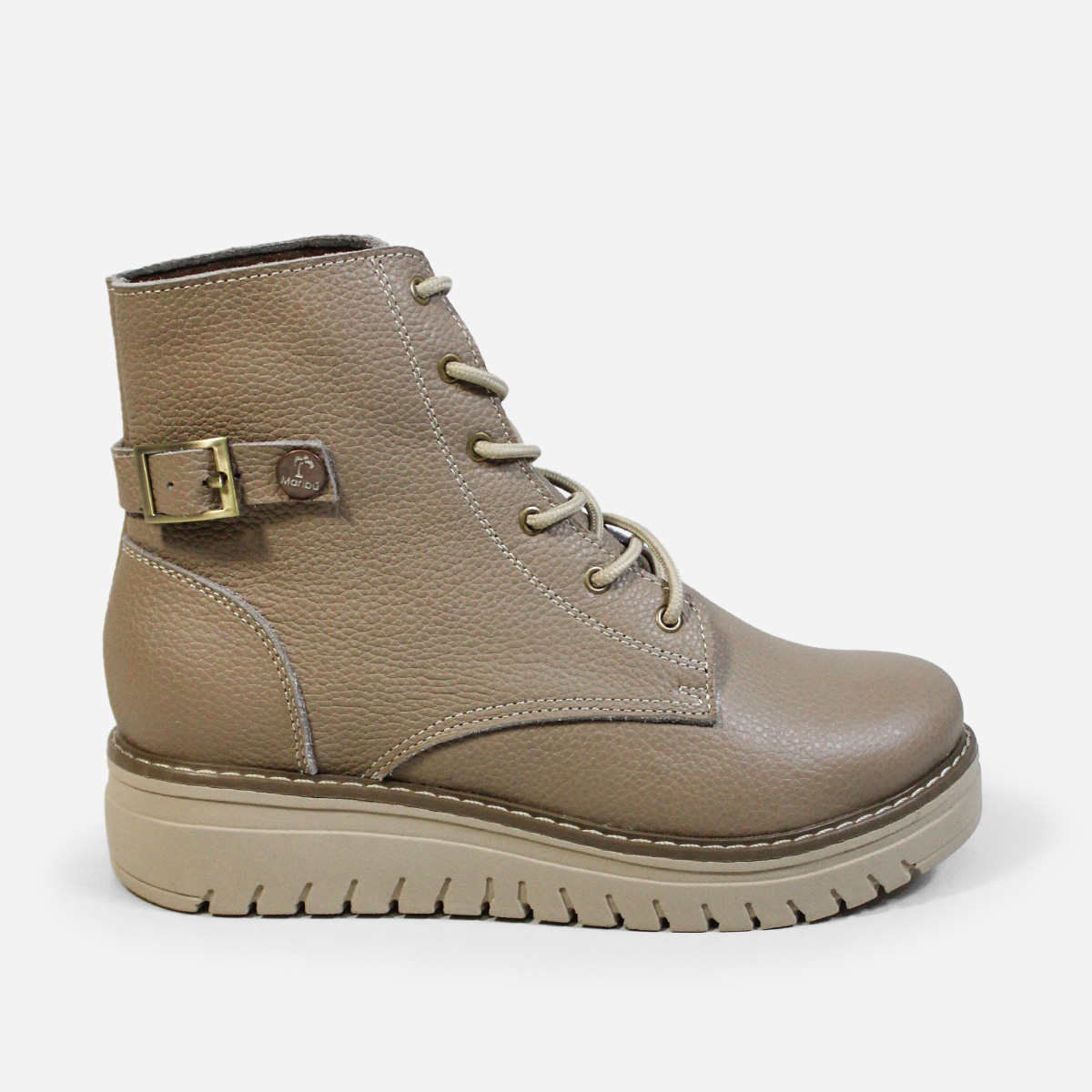BOTINES MUJER MARIBU CUERO OLIVA 516 - 1