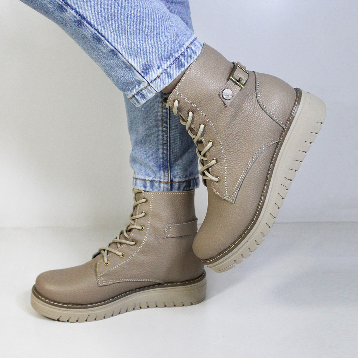 BOTINES MUJER MARIBU CUERO OLIVA 516 - 6