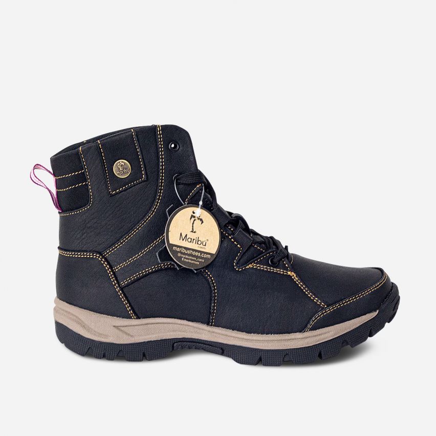BOTINES MUJER MARIBU CUERO NEGRO 630 - 1