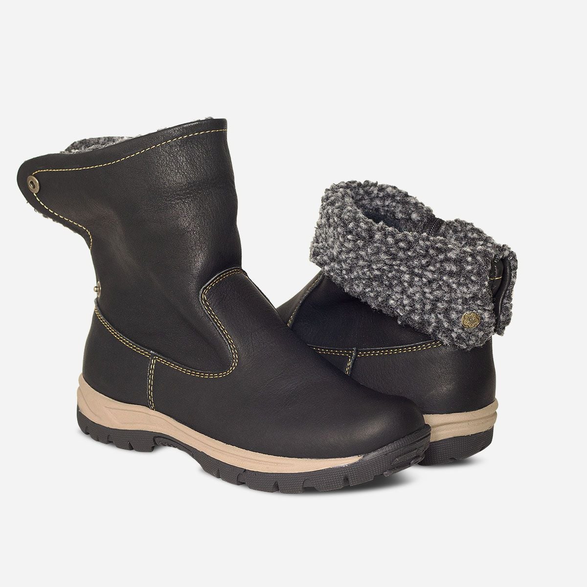 BOTAS MUJER MARIBU CUERO NEGRO 419 - 2