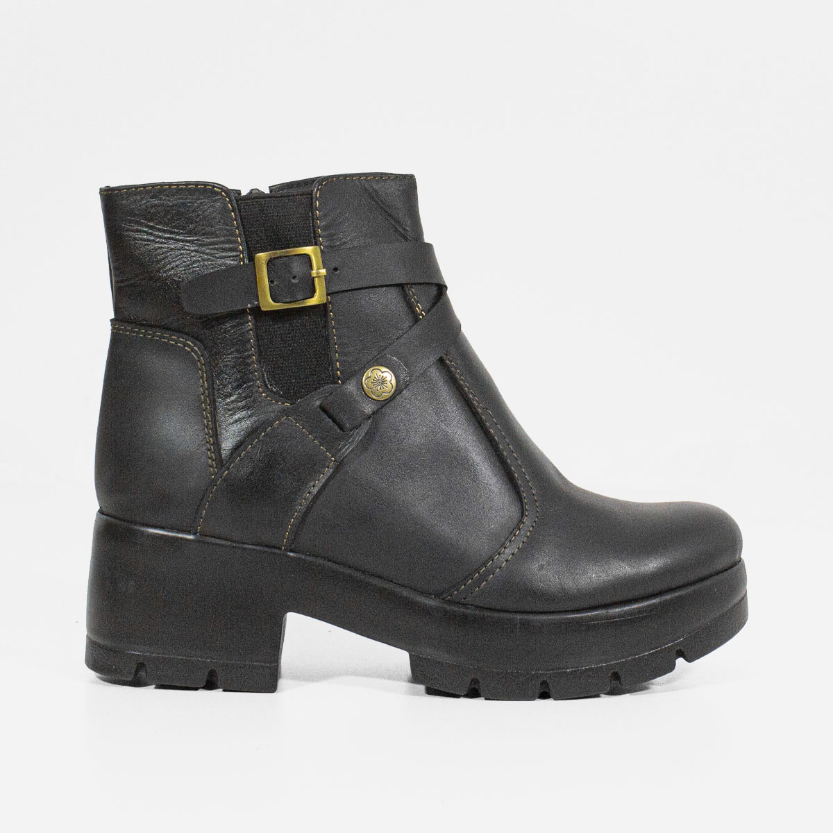 BOTINES MUJER MARIBU CUERO NEGRO 564 - 1