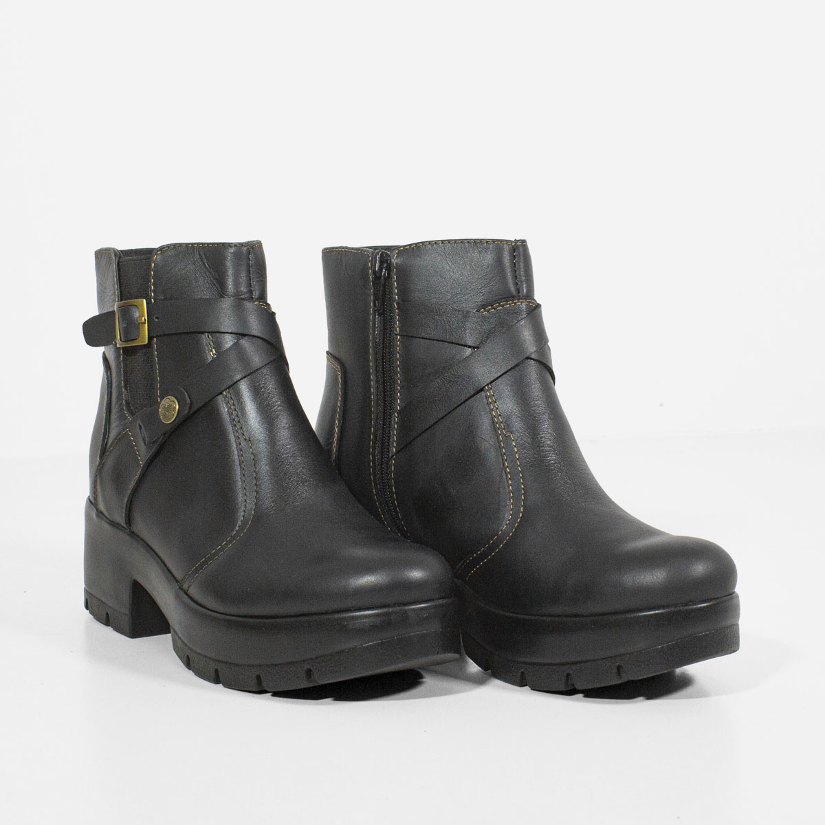 BOTINES MUJER MARIBU CUERO NEGRO 564 - 2
