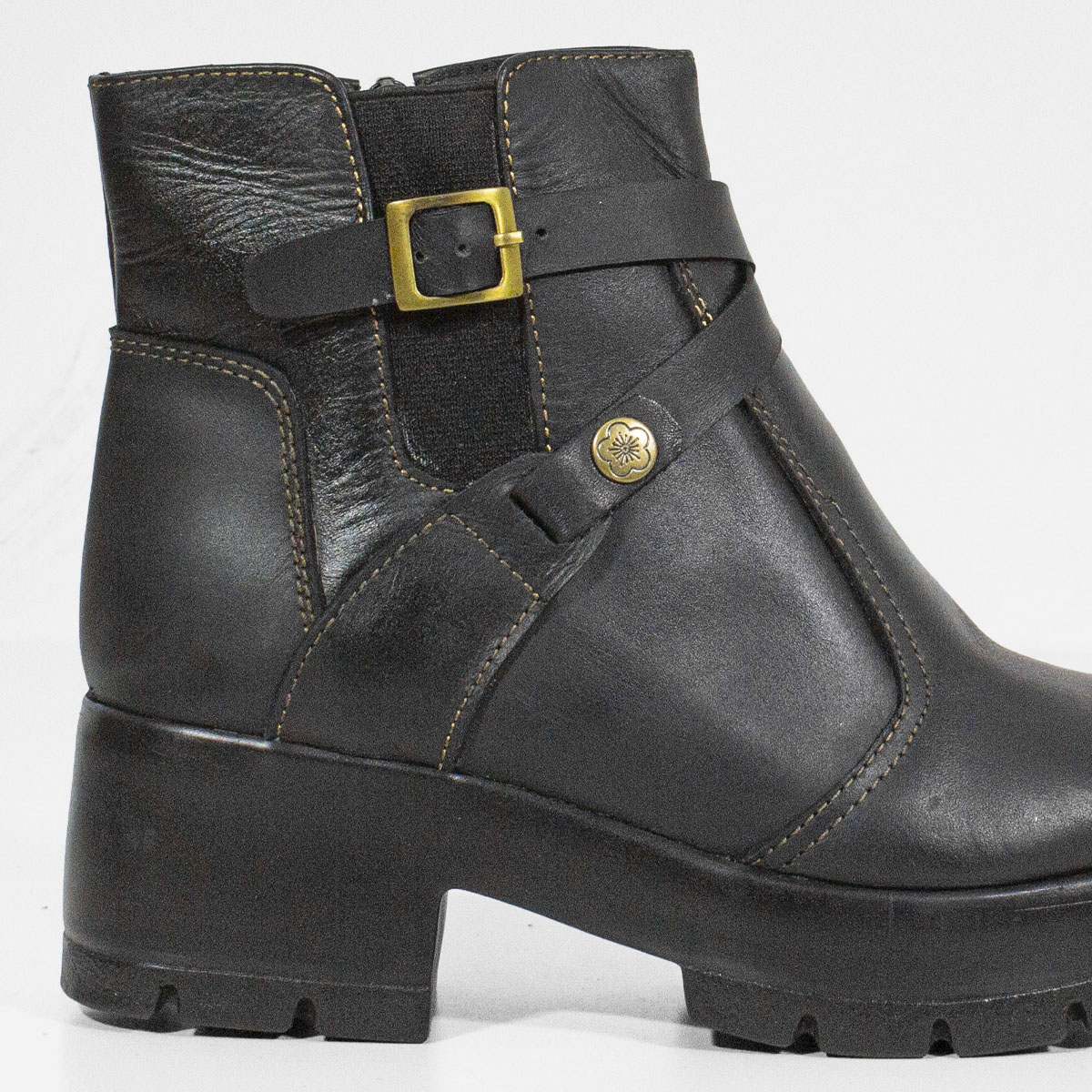 BOTINES MUJER MARIBU CUERO NEGRO 564 - 4