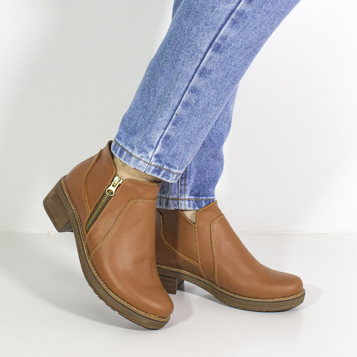 BOTINES MUJER MARIBU CUERO MIEL 837 - 5