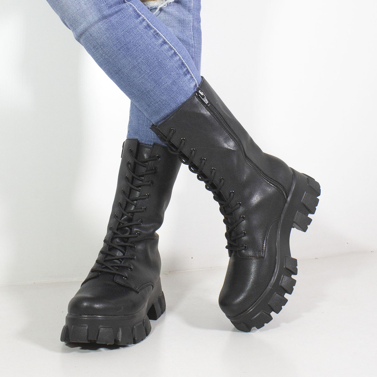 BOTAS MUJER MARIBU CUERO NEGRO 414 - 6