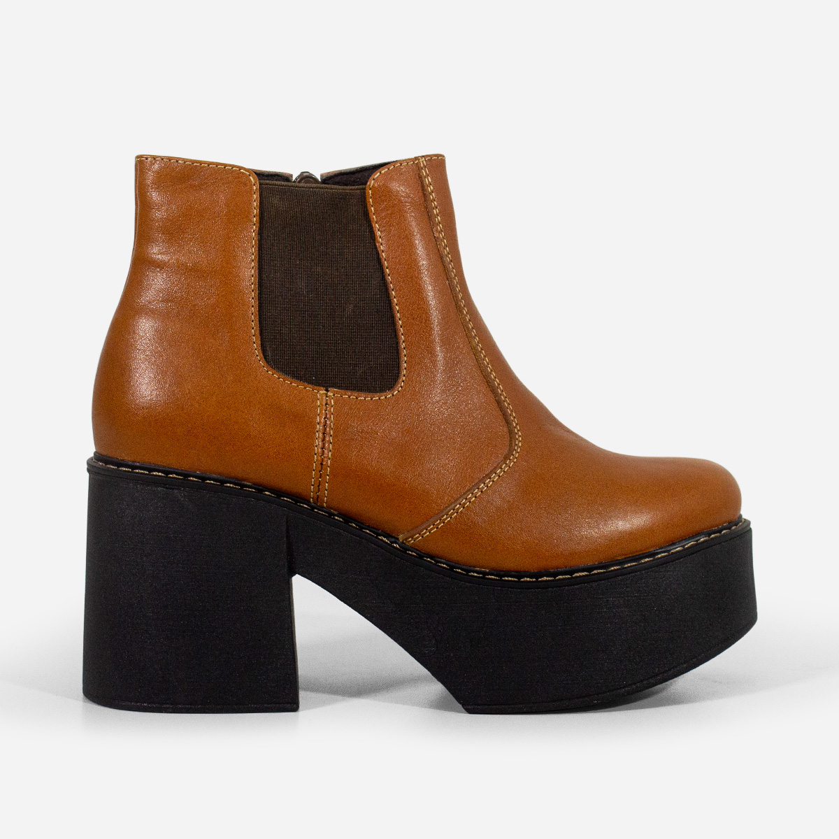 BOTINES MUJER MARIBU CUERO CARAMELO 1040 - 1