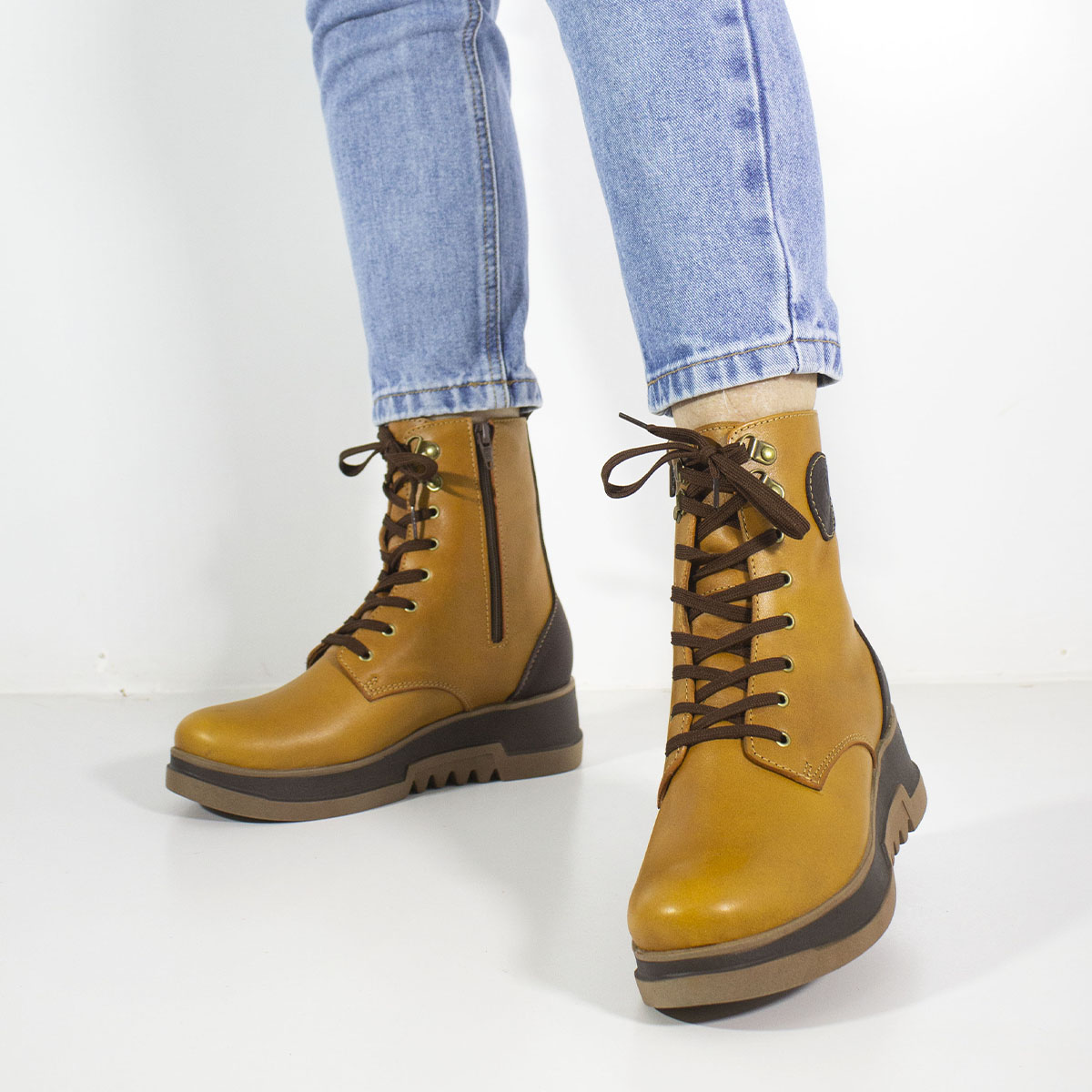 BOTINES MUJER MARIBU CUERO MIEL 864 - 5