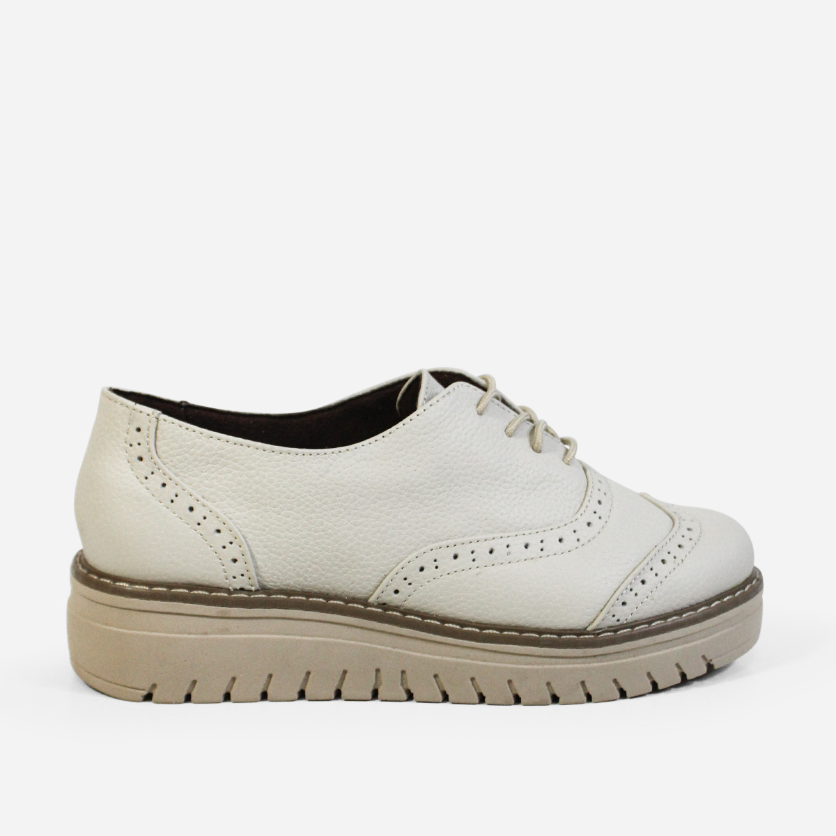 ZAPATOS CASUALES MUJER MARIBU CUERO HUESO 515 - 1