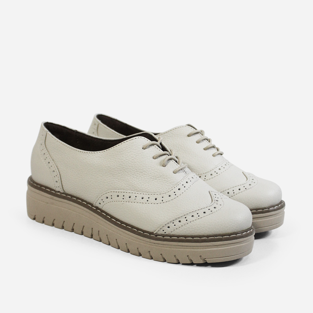 ZAPATOS CASUALES MUJER MARIBU CUERO HUESO 515 - 2