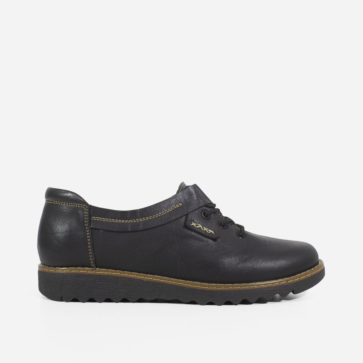 ZAPATOS CASUALES MUJER MARIBU CUERO NEGRO 736 - 1