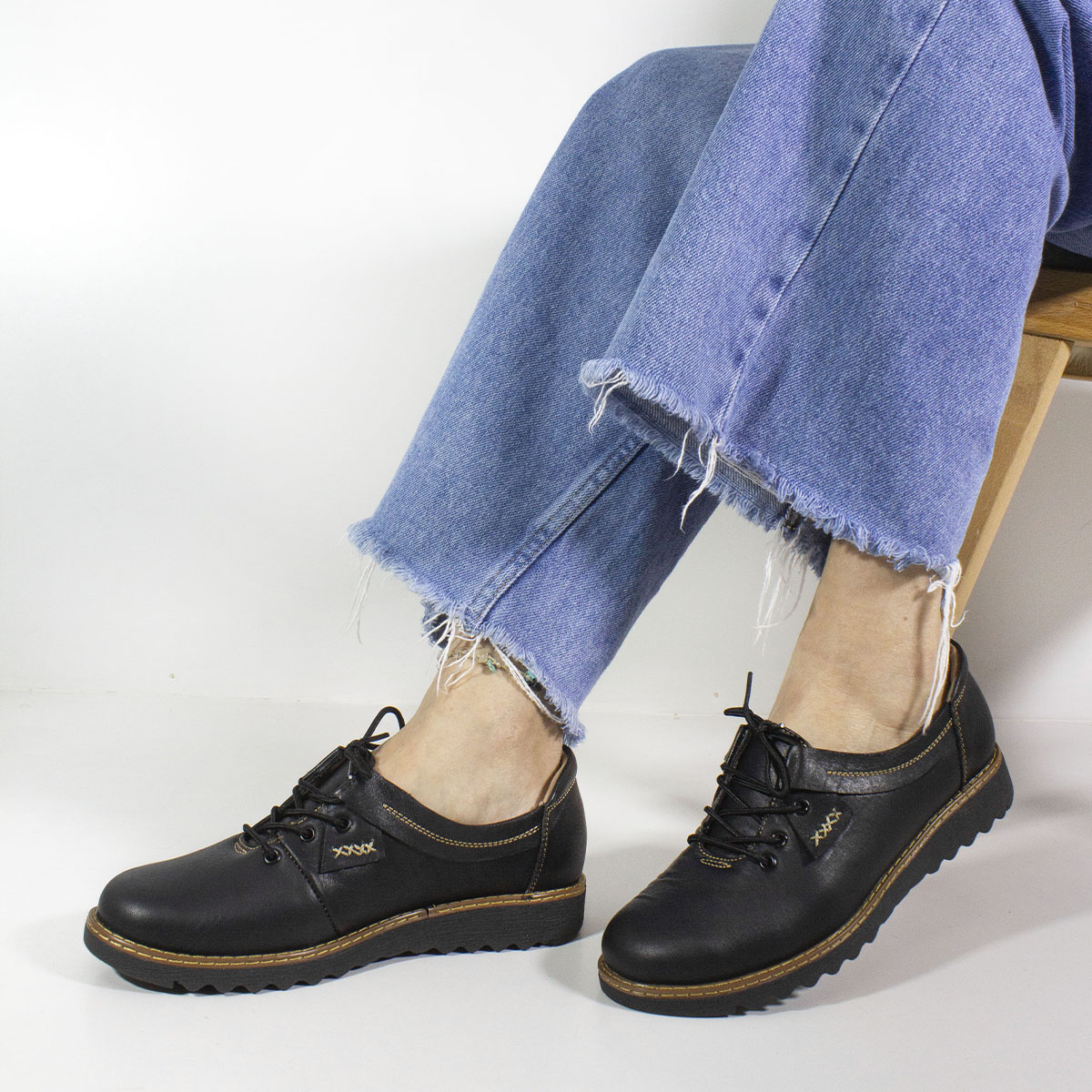ZAPATOS CASUALES MUJER MARIBU CUERO NEGRO 736 - 5