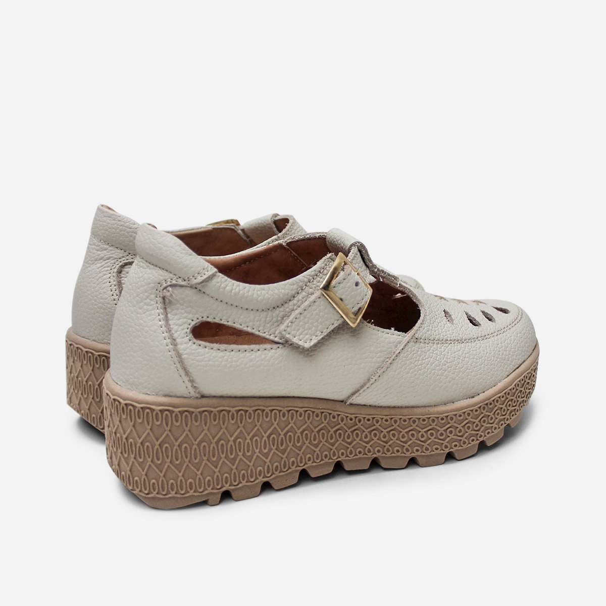 ZAPATOS CASUALES MUJER MARIBU CUERO HUESO 1108 - 3
