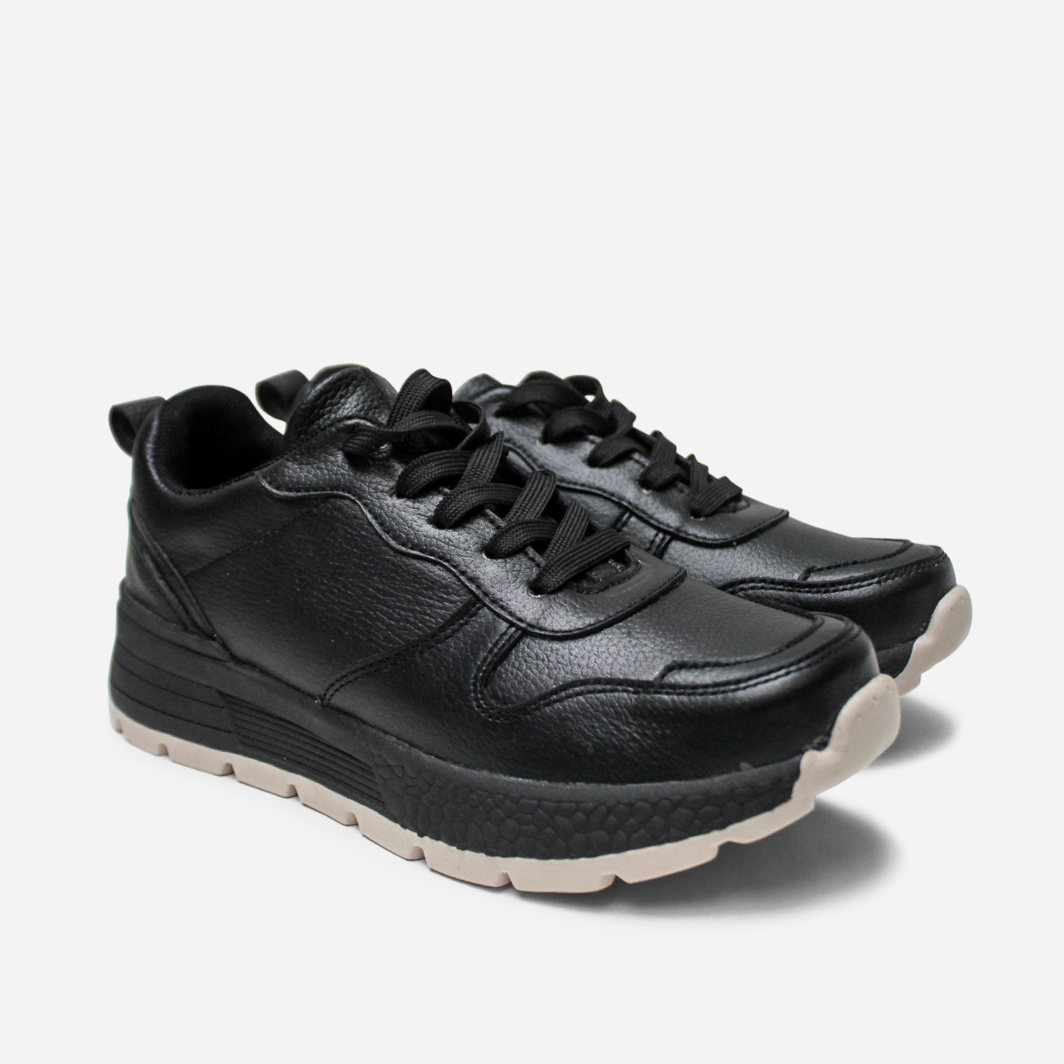ZAPATILLA ESCOLAR MARIBU PURO CUERO 1102-NEG - 2
