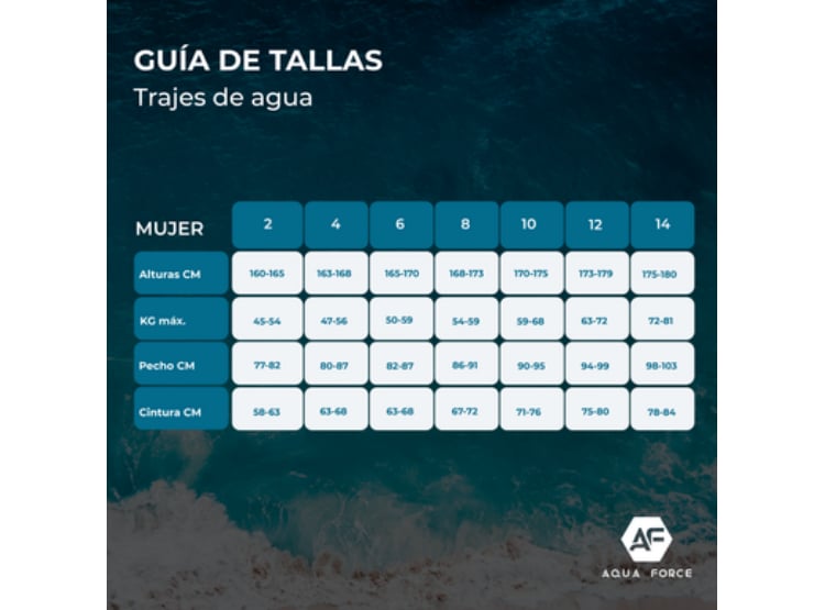 TRAJE BAÑO MUJER AQUA FORCE AGUA 4 MM NEOPRENO TALLA 4 - 7