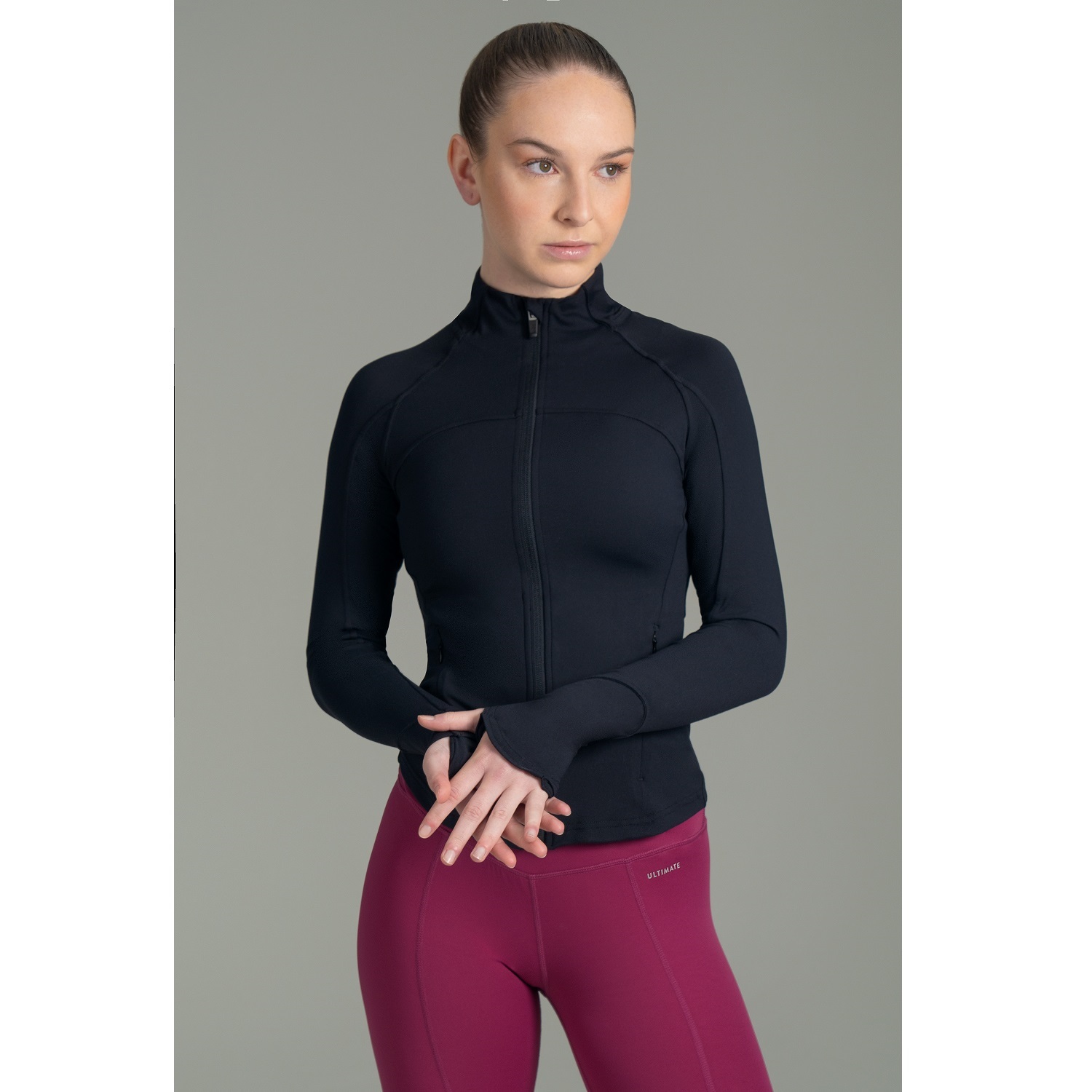 CASACA TODA ACTIVIDAD MUJER ULTIMATE FITNESS VINTAGE BLACK DEPORTIVA FULL ZIPPER - 1