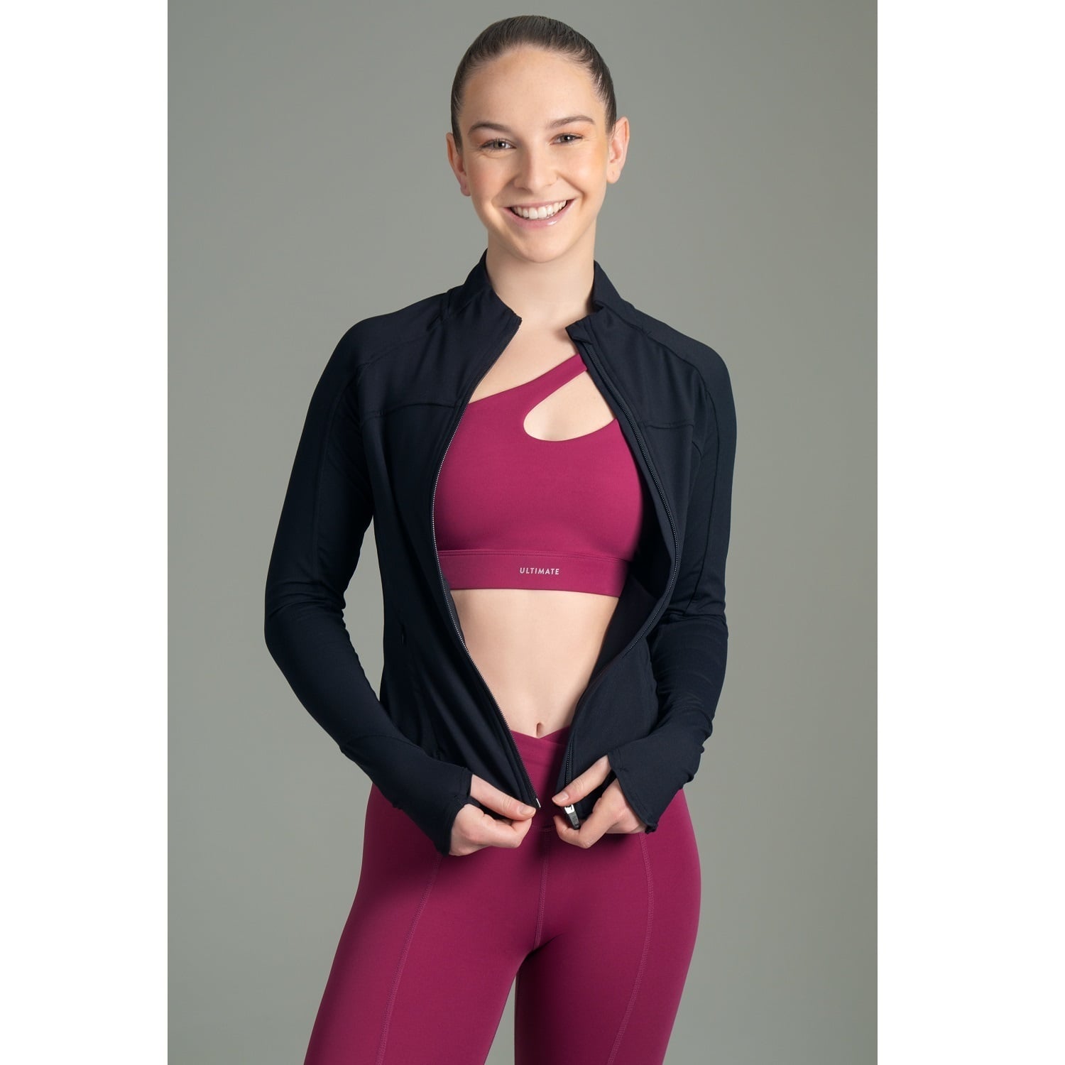 CASACA TODA ACTIVIDAD MUJER ULTIMATE FITNESS VINTAGE BLACK DEPORTIVA FULL ZIPPER - 2