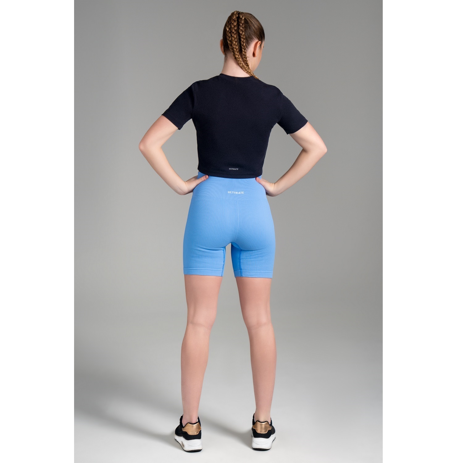 CROP TOP TODA ACTIVIDAD MUJER ULTIMATE FITNESS BLACK DEPORTIVO MANGA CORTA - 3