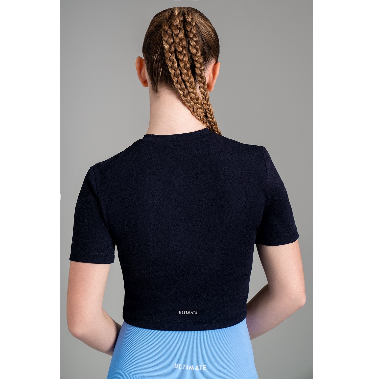 CROP TOP TODA ACTIVIDAD MUJER ULTIMATE FITNESS BLACK DEPORTIVO MANGA CORTA - 4