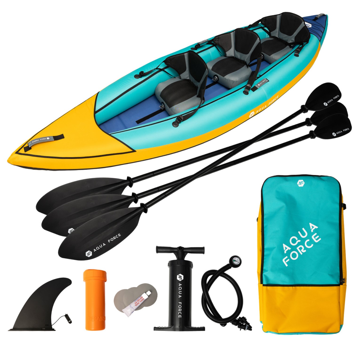 KAYAK WAVER 3 PERSONAS 390CM TURQUESA - 6