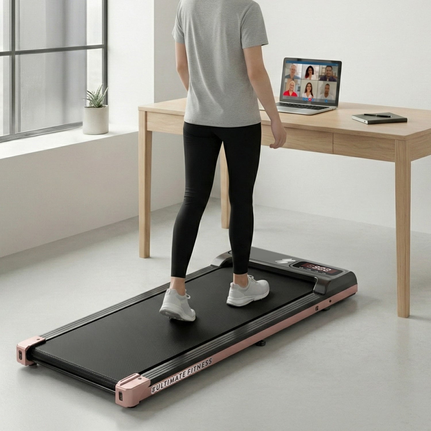 TROTADORA CAMINADORA ELÉCTRICA S90 SMART FOLD - ROSADO - 6