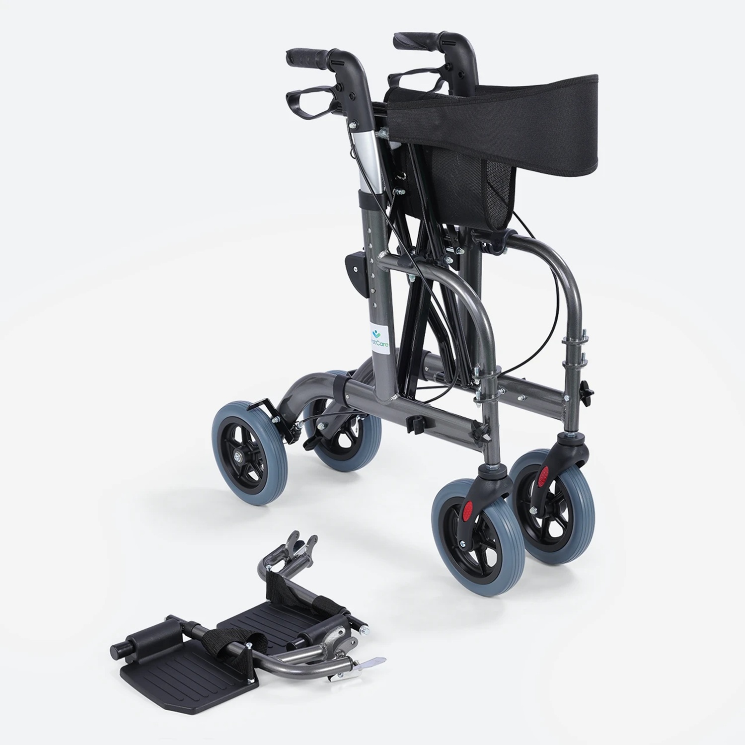 ANDADOR 4 RUEDAS CANASTO ASIENTO Y REPOSAPIÉS PRO - 10