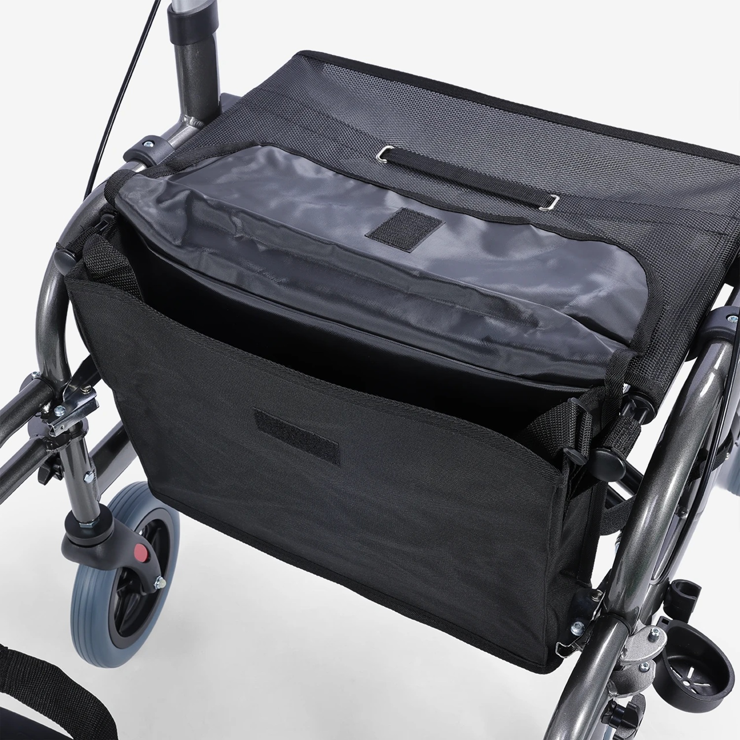 ANDADOR 4 RUEDAS CANASTO ASIENTO Y REPOSAPIÉS PRO - 2