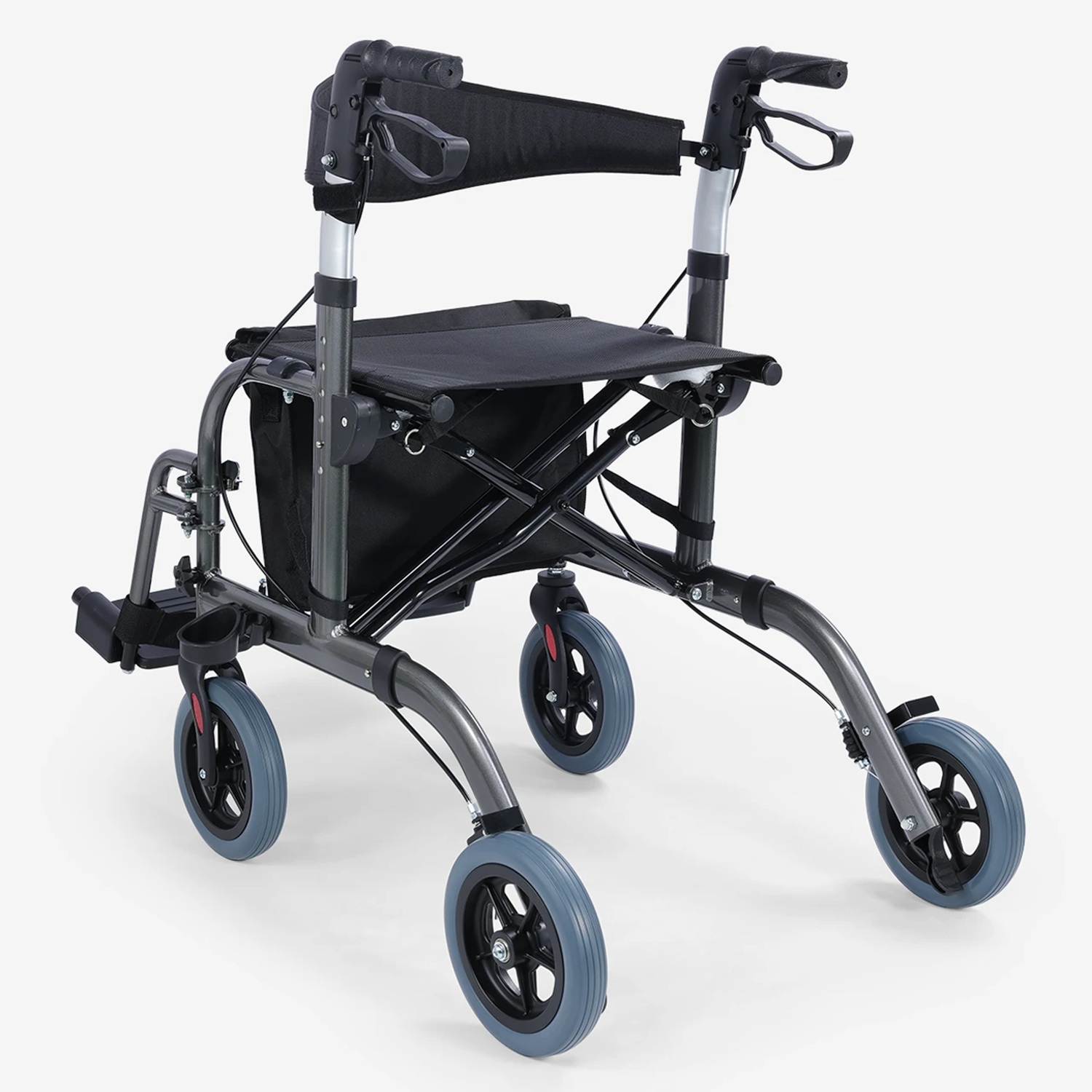 ANDADOR 4 RUEDAS CANASTO ASIENTO Y REPOSAPIÉS PRO - 9