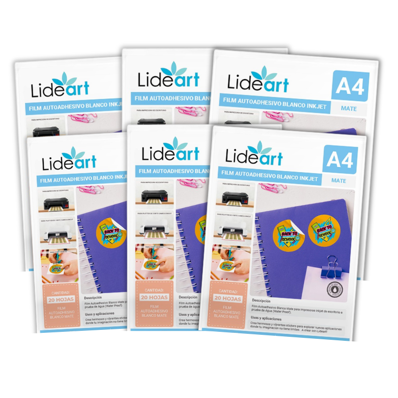 Vinil Imprimible Autoadhesivo A4 Blanco Mate para Inkjet | 120 Hojas - 1