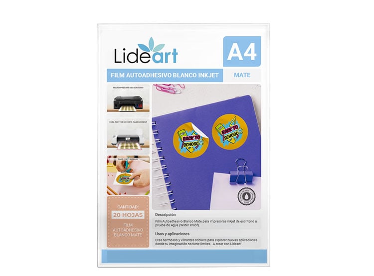 Vinil Imprimible Autoadhesivo A4 Blanco Mate para Inkjet | 120 Hojas - 2