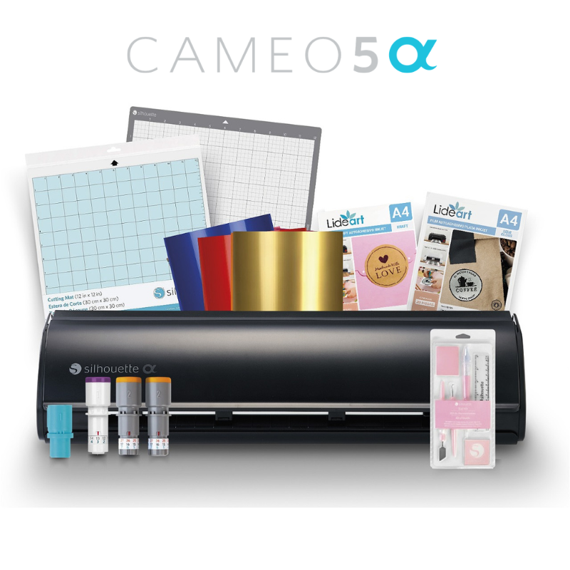 Combo Full Silhouette Cameo 5 Alpha Negro Mate y Accesorios - 1