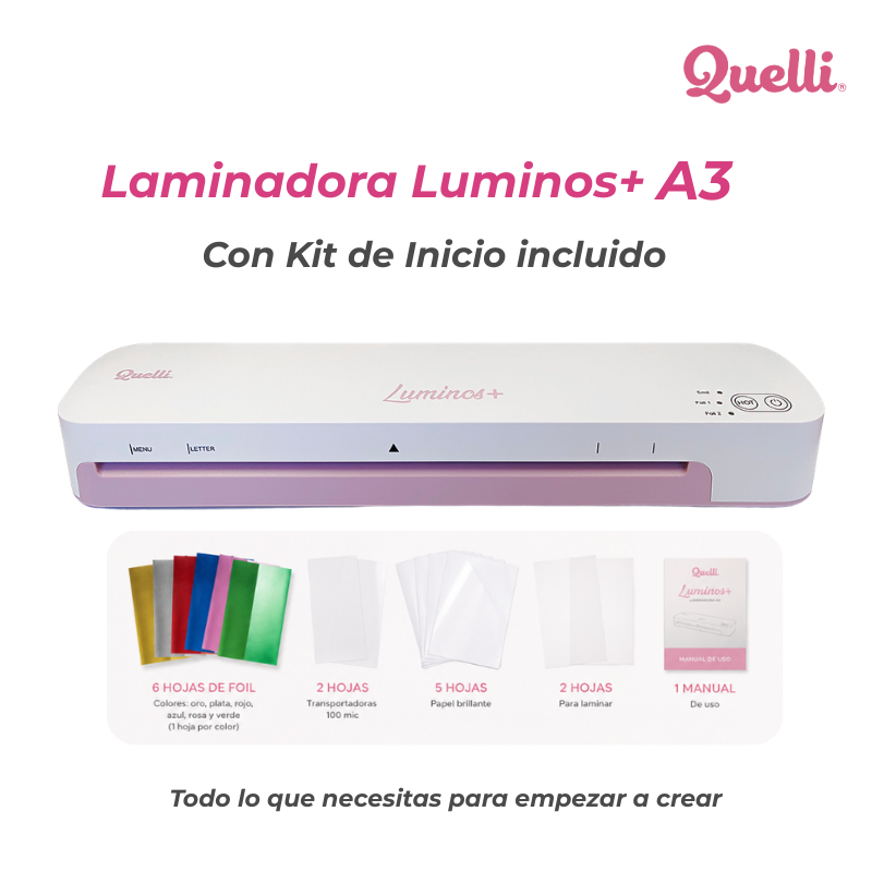 LAMINADORA TÉRMICA LUMINOS PLUS QUELLI ROSA A3 + KIT DE INICIO - 1